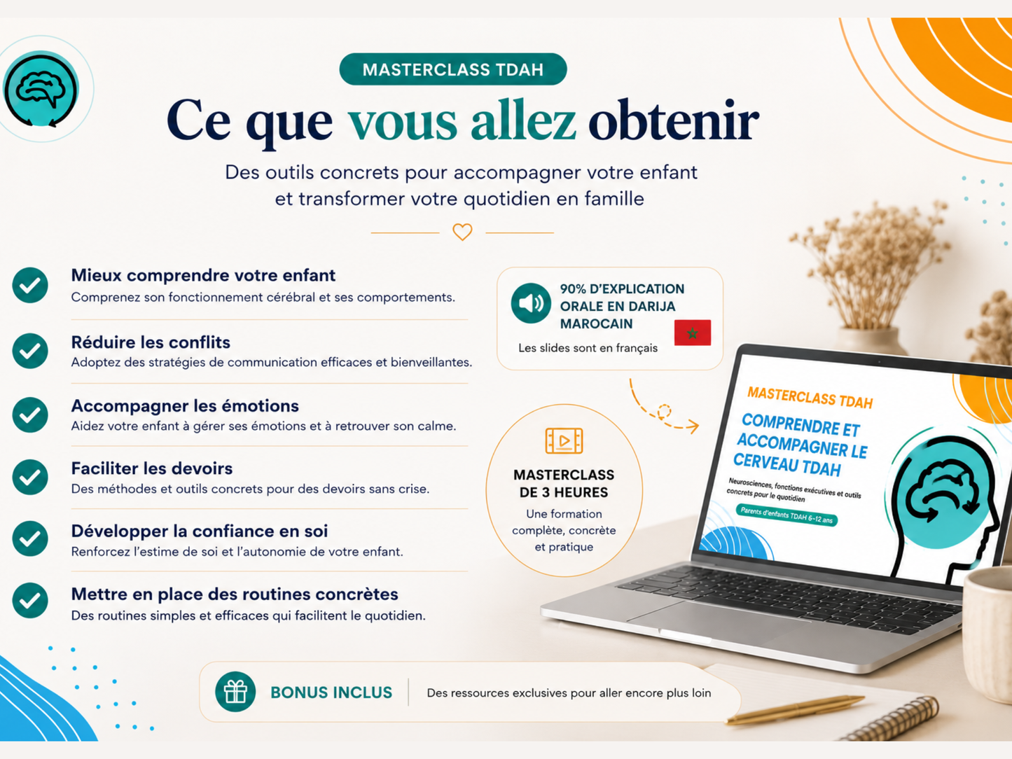 Masterclass TDAH pour parents (3h) – Comprendre et accompagner le cerveau TDAH de votre enfant