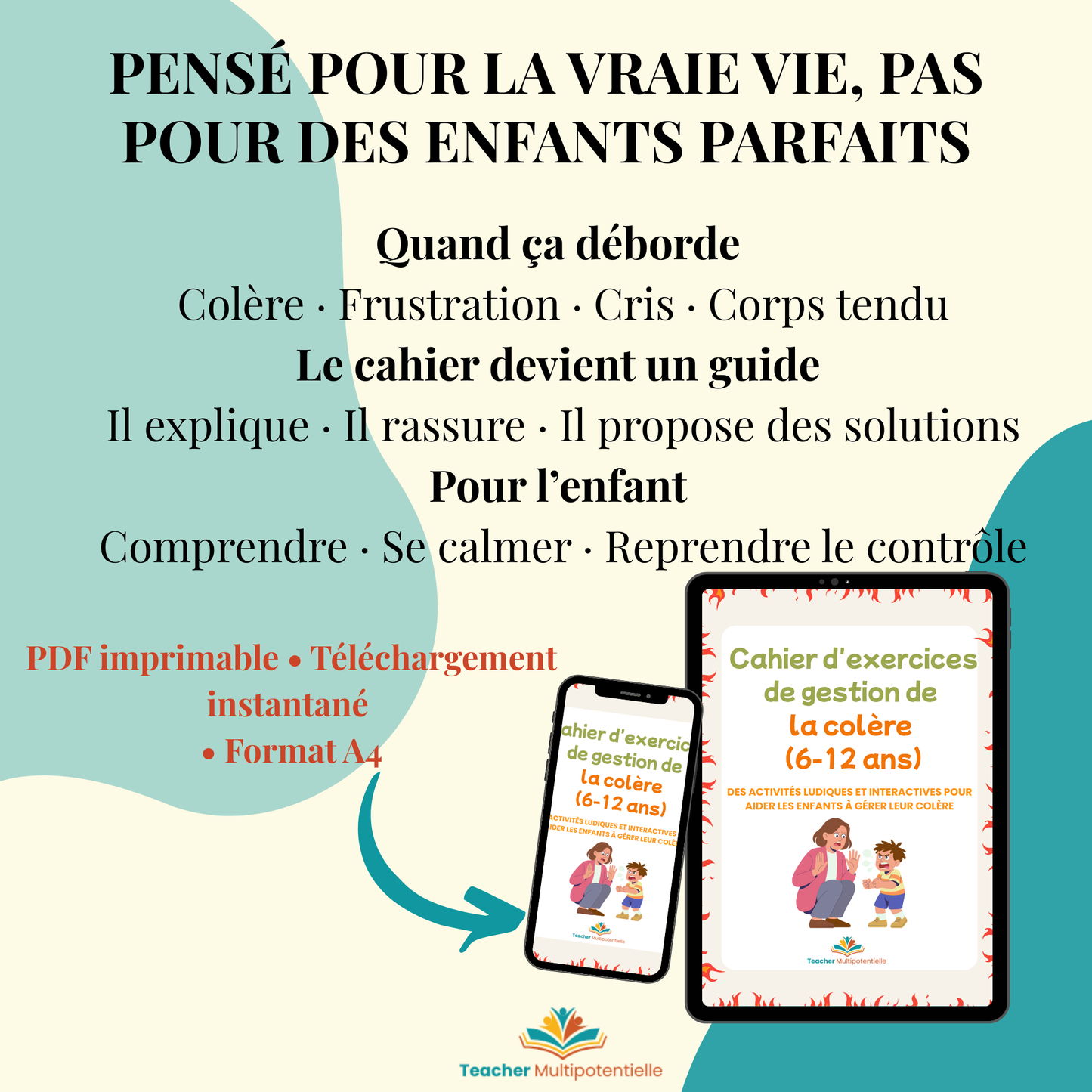 Cahier d’exercices de gestion de la colère – Enfants 6–12 ans (PDF imprimable)