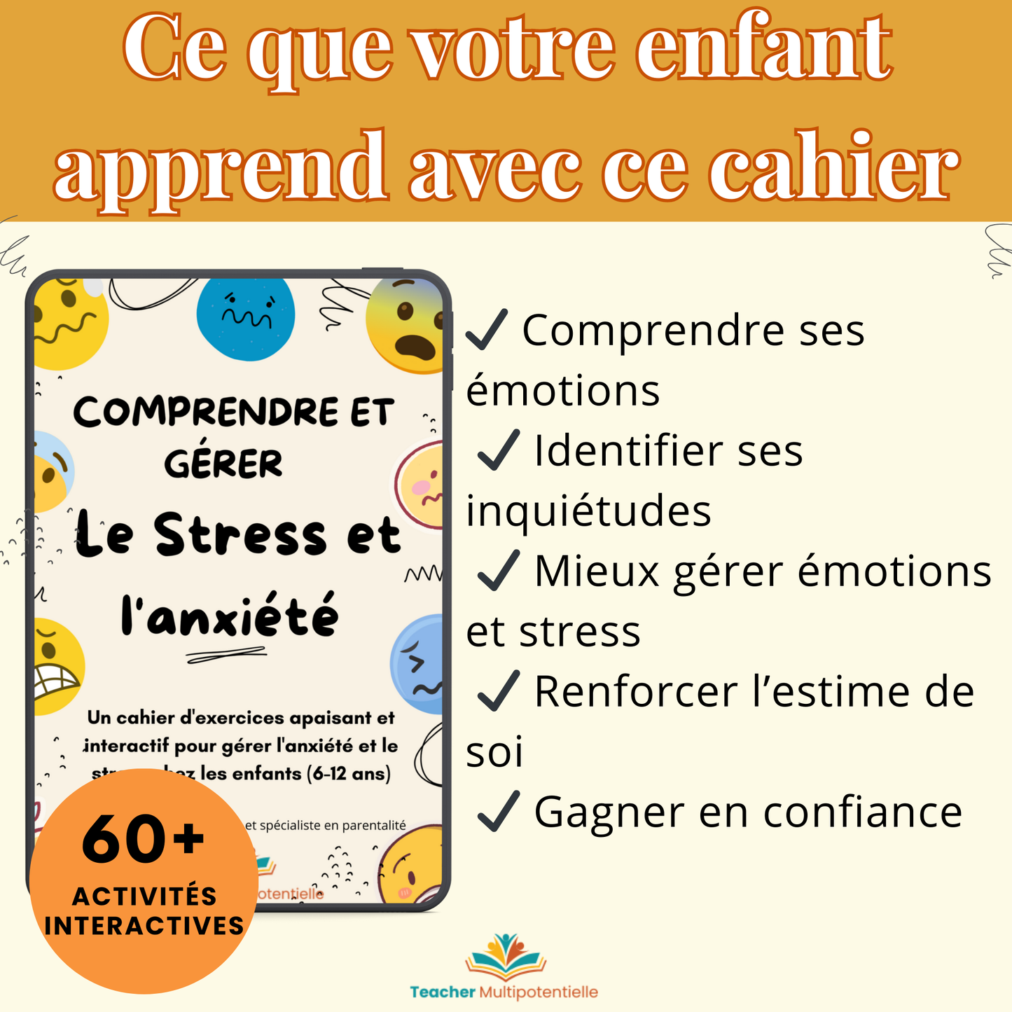 Stress & anxiété – Cahier d’activités apaisant pour enfants (6–12 ans)
