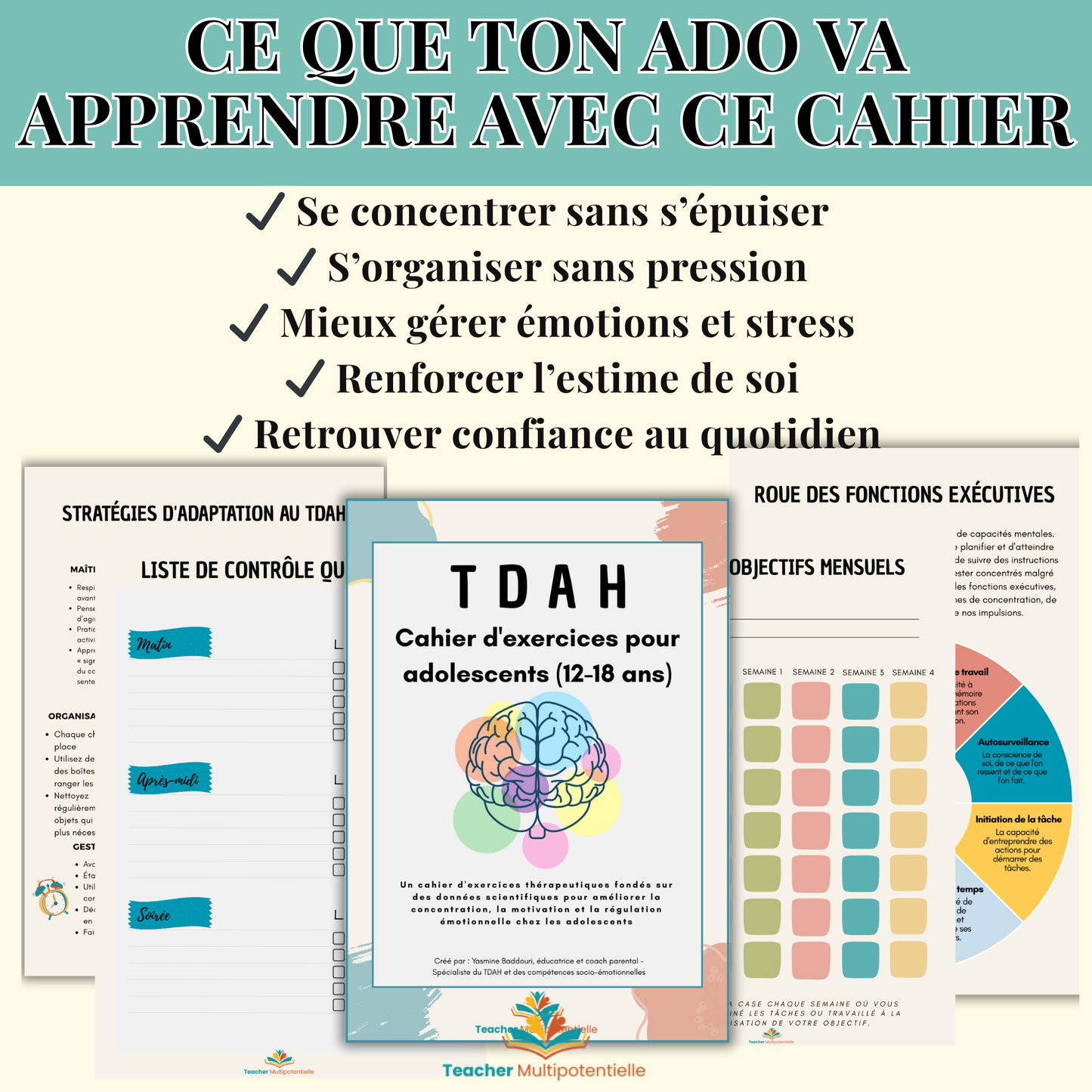 TDAH – Cahier d’exercices pour adolescents (12–18 ans)