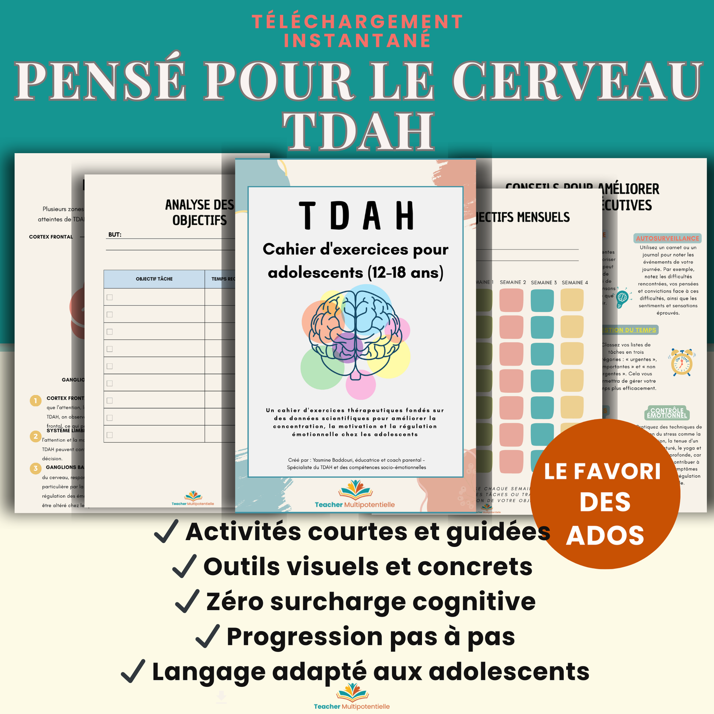TDAH – Cahier d’exercices pour adolescents (12–18 ans)