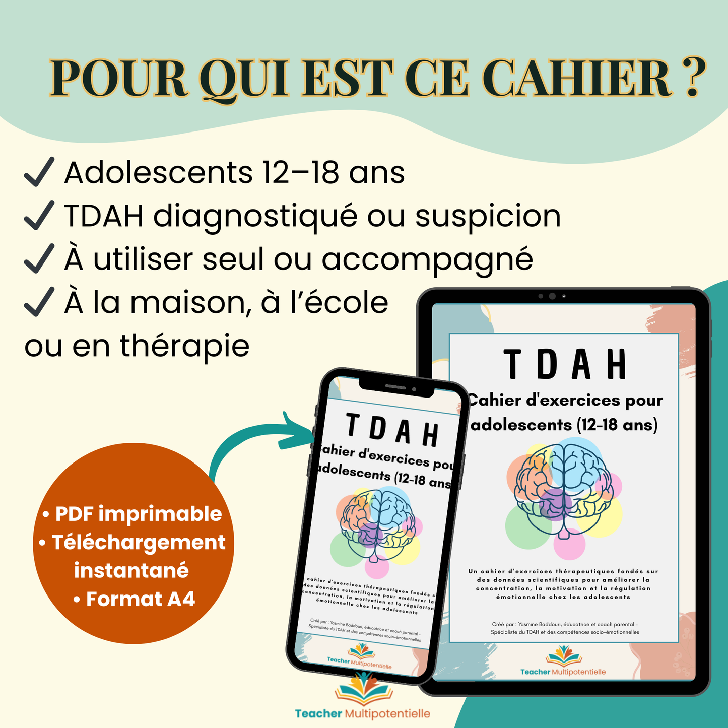 TDAH – Cahier d’exercices pour adolescents (12–18 ans)